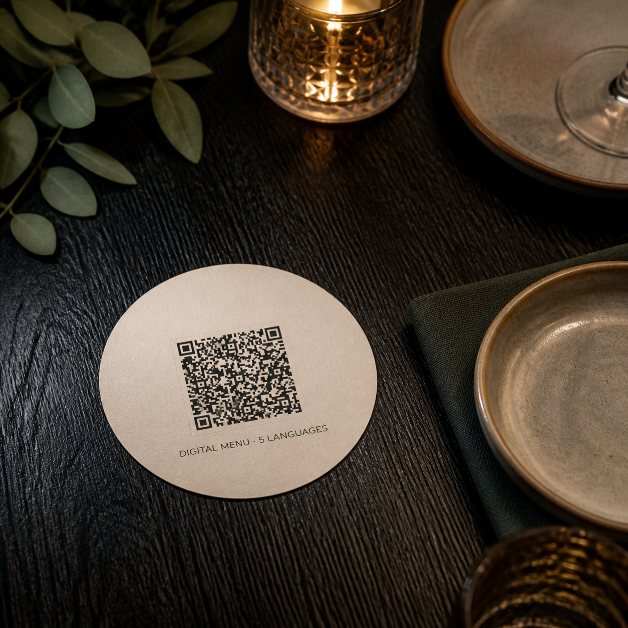 QR-Code als dezente Tischaufkleber-Lösung