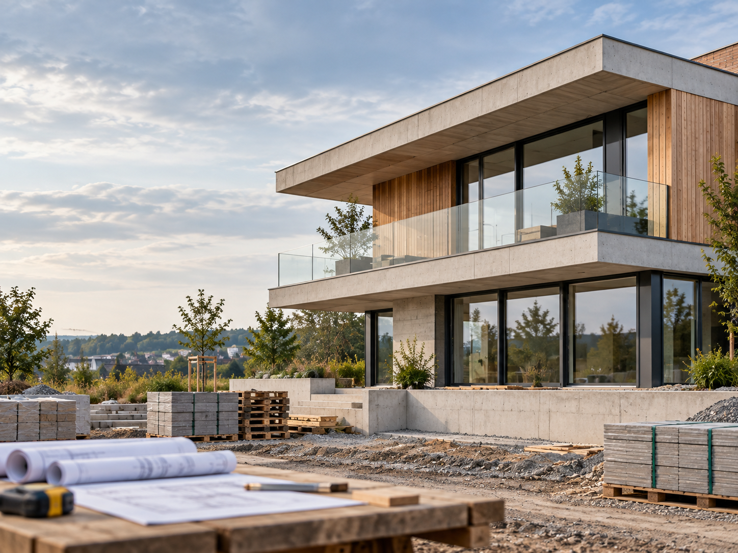 Planung und Dokumentation für ein Bauprojekt am Arbeitsplatz